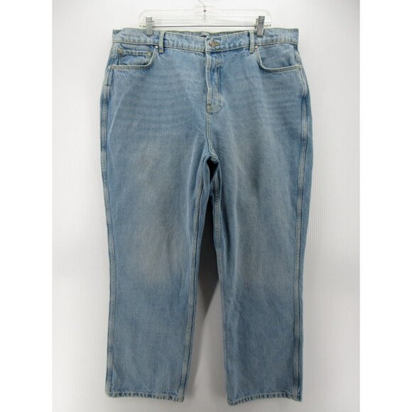 Karen Millen Jeans 16 Curve High Waist Button Fly Straight Pants NEW - Picture 1 of 12